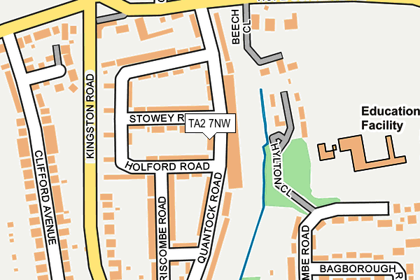 TA2 7NW map - OS OpenMap – Local (Ordnance Survey)