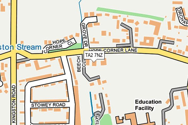 TA2 7NZ map - OS OpenMap – Local (Ordnance Survey)