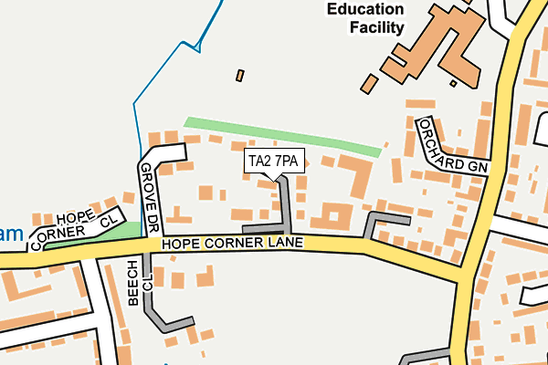 TA2 7PA map - OS OpenMap – Local (Ordnance Survey)