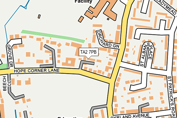 TA2 7PB map - OS OpenMap – Local (Ordnance Survey)