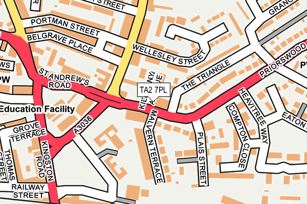 TA2 7PL map - OS OpenMap – Local (Ordnance Survey)