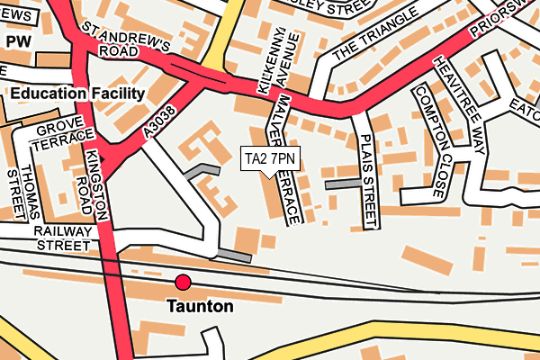 TA2 7PN map - OS OpenMap – Local (Ordnance Survey)