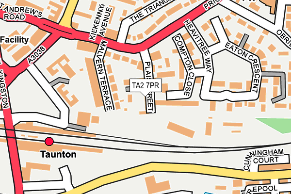 TA2 7PR map - OS OpenMap – Local (Ordnance Survey)