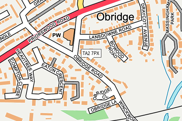 TA2 7PX map - OS OpenMap – Local (Ordnance Survey)