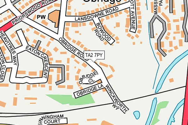 TA2 7PY map - OS OpenMap – Local (Ordnance Survey)