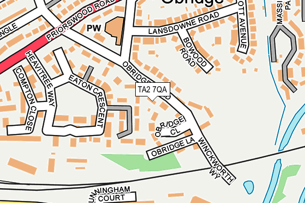 TA2 7QA map - OS OpenMap – Local (Ordnance Survey)