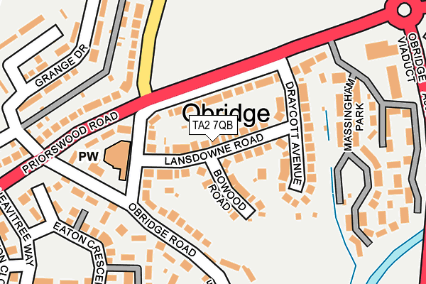 TA2 7QB map - OS OpenMap – Local (Ordnance Survey)