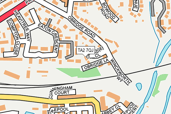 TA2 7QJ map - OS OpenMap – Local (Ordnance Survey)