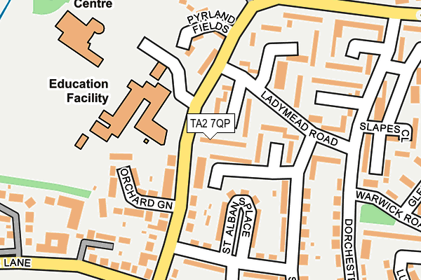 TA2 7QP map - OS OpenMap – Local (Ordnance Survey)