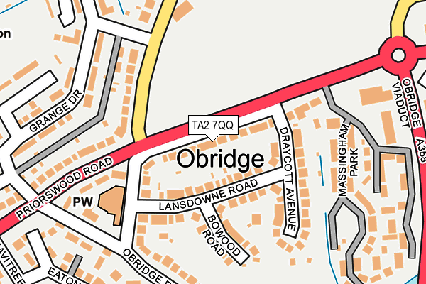 TA2 7QQ map - OS OpenMap – Local (Ordnance Survey)