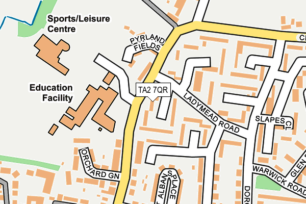 TA2 7QR map - OS OpenMap – Local (Ordnance Survey)