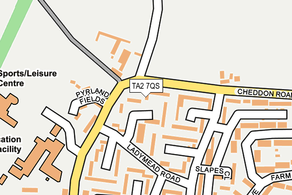 TA2 7QS map - OS OpenMap – Local (Ordnance Survey)