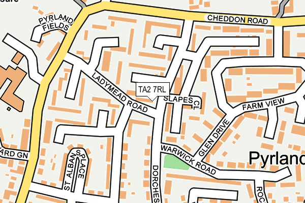 TA2 7RL map - OS OpenMap – Local (Ordnance Survey)