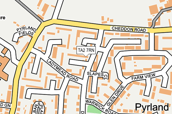 TA2 7RN map - OS OpenMap – Local (Ordnance Survey)