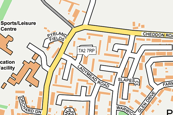 TA2 7RP map - OS OpenMap – Local (Ordnance Survey)