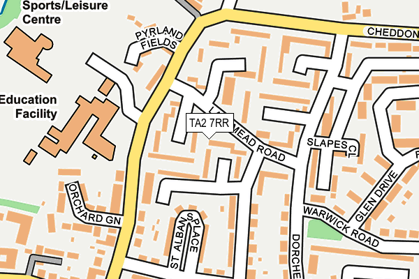 TA2 7RR map - OS OpenMap – Local (Ordnance Survey)