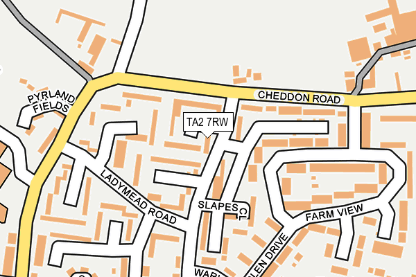 TA2 7RW map - OS OpenMap – Local (Ordnance Survey)