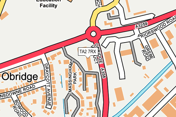 TA2 7RX map - OS OpenMap – Local (Ordnance Survey)