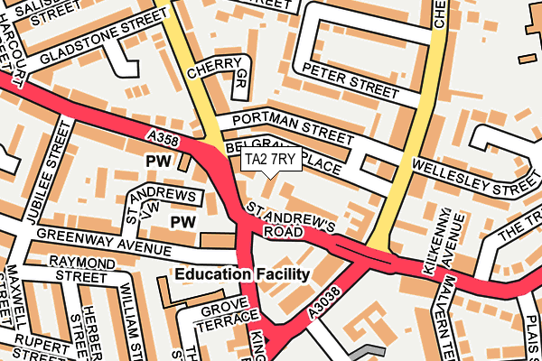 TA2 7RY map - OS OpenMap – Local (Ordnance Survey)