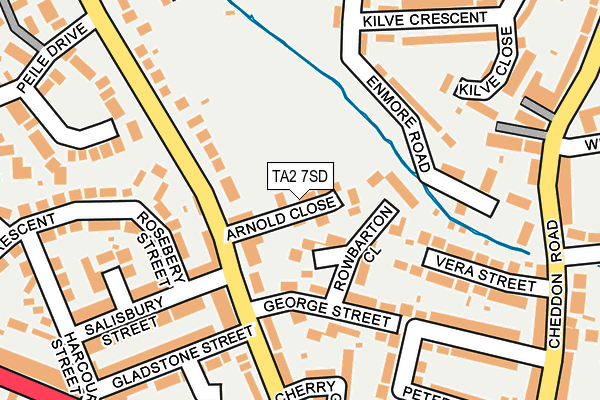 TA2 7SD map - OS OpenMap – Local (Ordnance Survey)