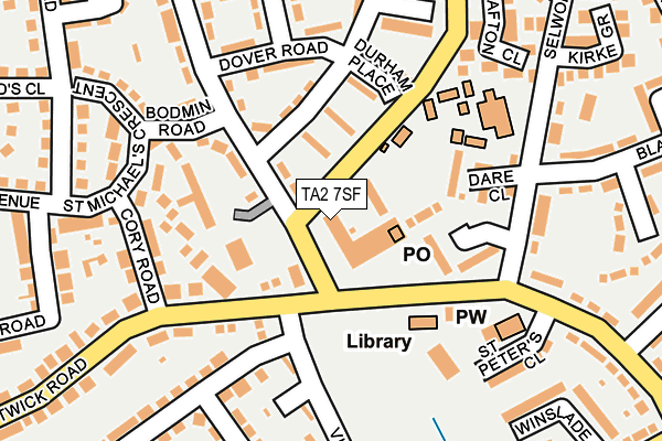 TA2 7SF map - OS OpenMap – Local (Ordnance Survey)