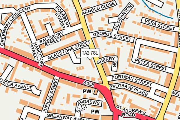 TA2 7SL map - OS OpenMap – Local (Ordnance Survey)