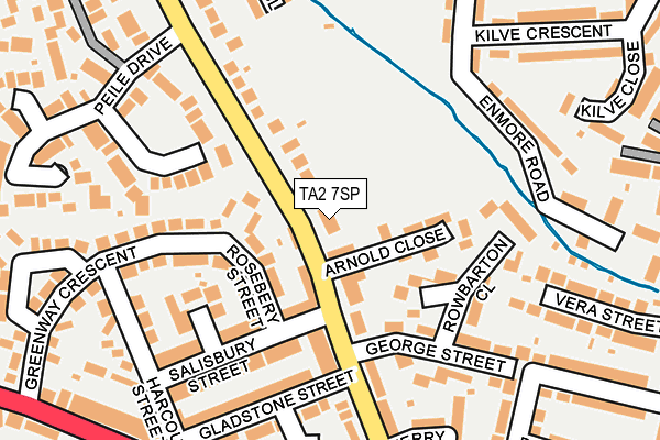 TA2 7SP map - OS OpenMap – Local (Ordnance Survey)