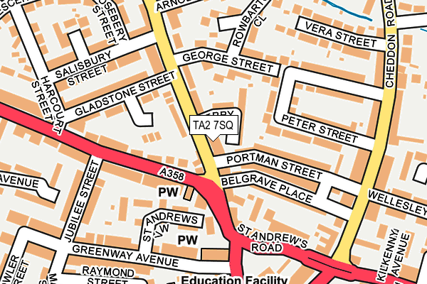 TA2 7SQ map - OS OpenMap – Local (Ordnance Survey)