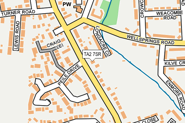 TA2 7SR map - OS OpenMap – Local (Ordnance Survey)