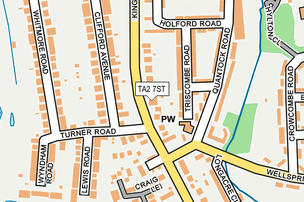 TA2 7ST map - OS OpenMap – Local (Ordnance Survey)