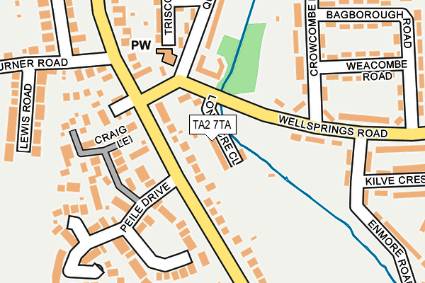 TA2 7TA map - OS OpenMap – Local (Ordnance Survey)