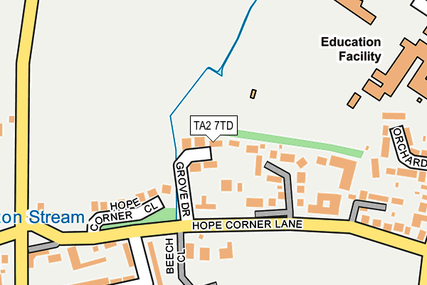 TA2 7TD map - OS OpenMap – Local (Ordnance Survey)