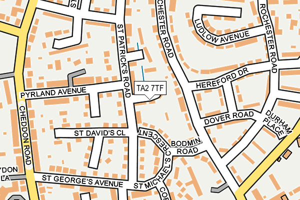 TA2 7TF map - OS OpenMap – Local (Ordnance Survey)