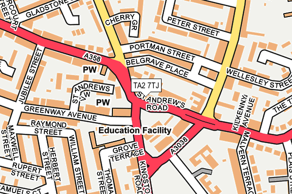 TA2 7TJ map - OS OpenMap – Local (Ordnance Survey)