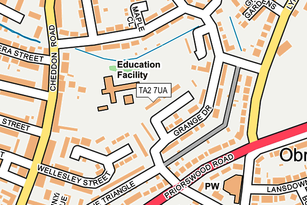 TA2 7UA map - OS OpenMap – Local (Ordnance Survey)