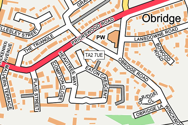 TA2 7UE map - OS OpenMap – Local (Ordnance Survey)