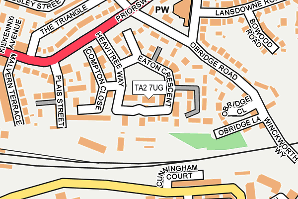TA2 7UG map - OS OpenMap – Local (Ordnance Survey)