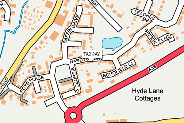 TA2 8AY map - OS OpenMap – Local (Ordnance Survey)