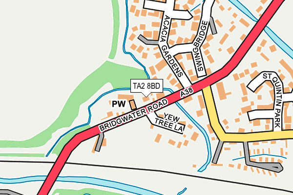 TA2 8BD map - OS OpenMap – Local (Ordnance Survey)