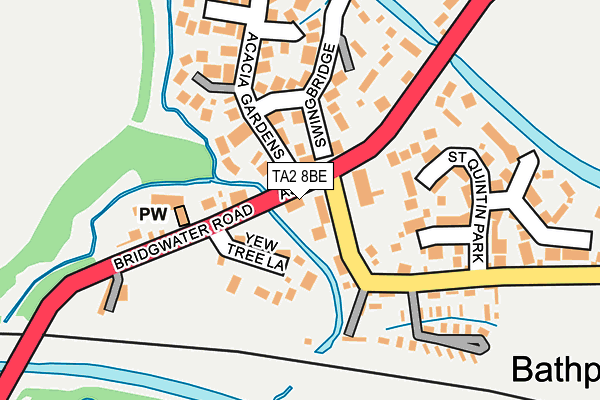 TA2 8BE map - OS OpenMap – Local (Ordnance Survey)
