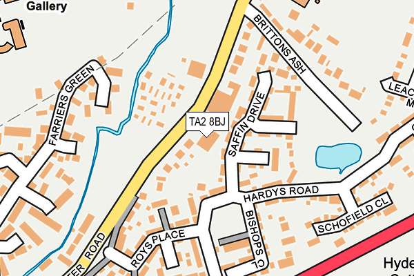TA2 8BJ map - OS OpenMap – Local (Ordnance Survey)
