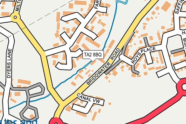 TA2 8BQ map - OS OpenMap – Local (Ordnance Survey)