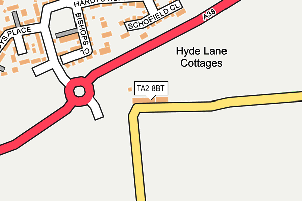 TA2 8BT map - OS OpenMap – Local (Ordnance Survey)