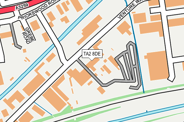 TA2 8DE map - OS OpenMap – Local (Ordnance Survey)