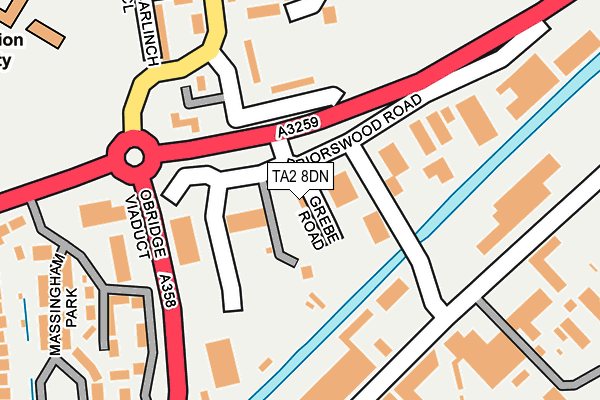 TA2 8DN map - OS OpenMap – Local (Ordnance Survey)