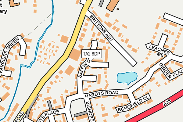 TA2 8DP map - OS OpenMap – Local (Ordnance Survey)