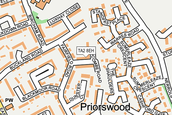 TA2 8EH map - OS OpenMap – Local (Ordnance Survey)