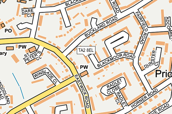 TA2 8EL map - OS OpenMap – Local (Ordnance Survey)