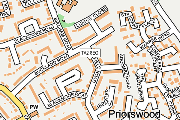 TA2 8EQ map - OS OpenMap – Local (Ordnance Survey)