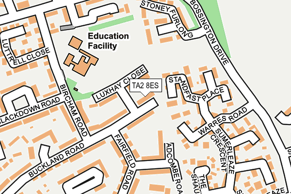 TA2 8ES map - OS OpenMap – Local (Ordnance Survey)